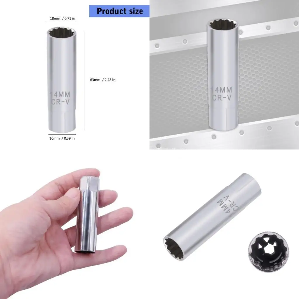 

652F Automotive 14mm Plugs Wrench with Builtin Spring Clip for Secure Grip