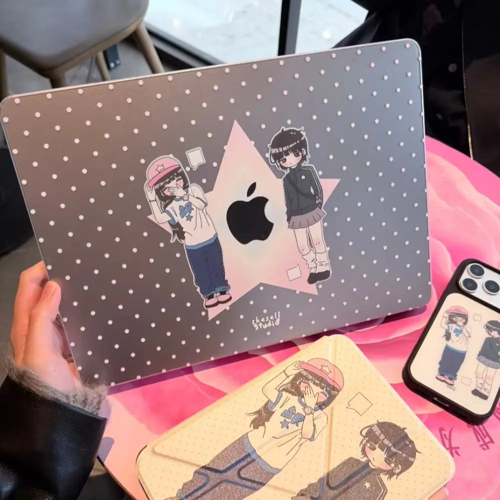 College Style Manga Girl Laptop Cover For Macbook Air13 15in NEO M5 M4 A3240 A3113 A3241 A2941 A2337 Pro 16 M3 M2 M1 A2338 Case