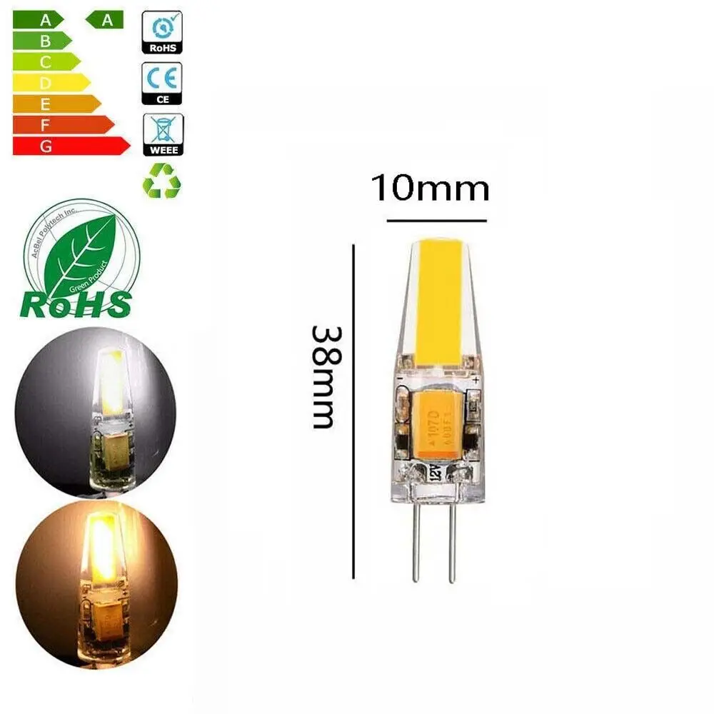 3W 6W G4 LED 12V COB Light Bulbs Replace Halogen 30W 60W Ultra Bright Chandelier Lamps AC DC Cool/ Warm White