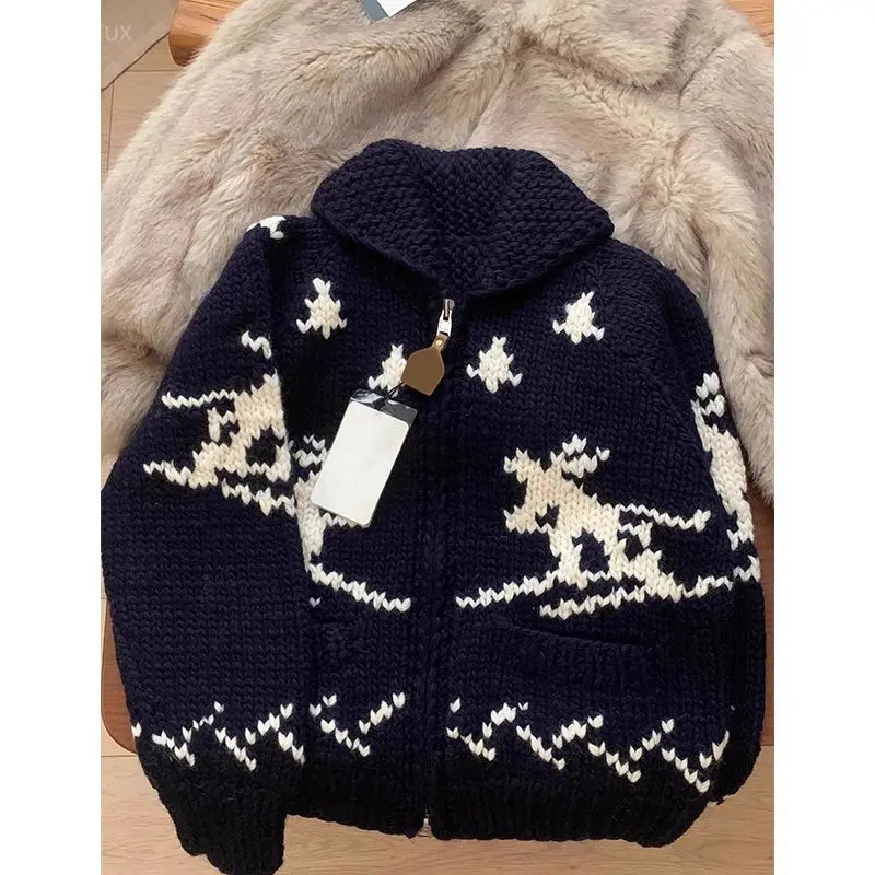 Sweaters For Women 2025 Autumn Grunge Subcultural American Streetwear Oversized Cardigan Thick Tops Ropa Jacket Knit
