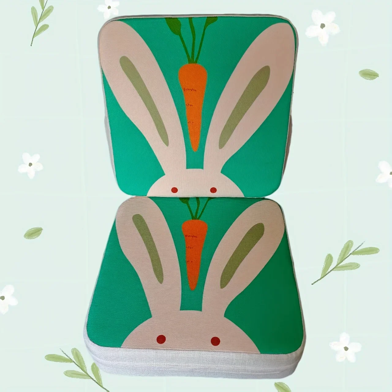Cartoon Rabbit Print Heightening Chair Cushion, Thick Breathable Classroom Seat Pad , All-Season Back Cushion