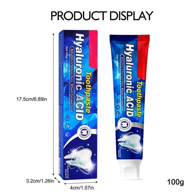 Dentifrice à l'acide hyaluronique pour la réparation des gencives, dentifrice dominatif, dents plus blanches, Charleroi Eve Gum et Soft Tissue Ferrand, 100g