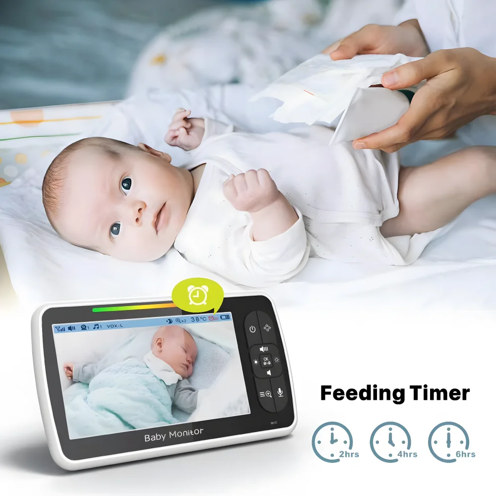 5 Inch Baby Monitor with Camera 360° Pan-Tilt 1000ft Mother Kids Children\'s Came Portable Video Nanny Baby Items Free Shipping