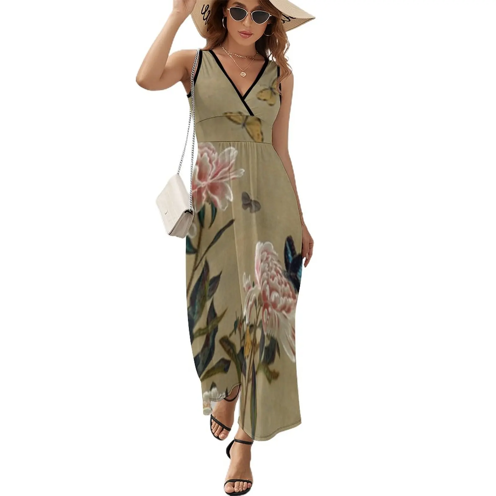 

Favourite Artists - Peonies & Butterflies - Jakuchu Ito Sleeveless Dress elegant party dress for women 2024 loose women's dress