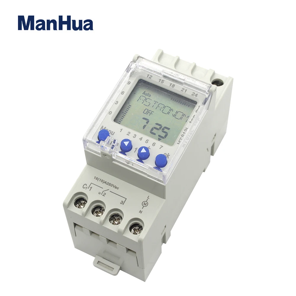 Imagem -04 - Manhua-temporizador Digital Lcd Temporizador Astronómico Canal Trilho Din de Dias Mt812l