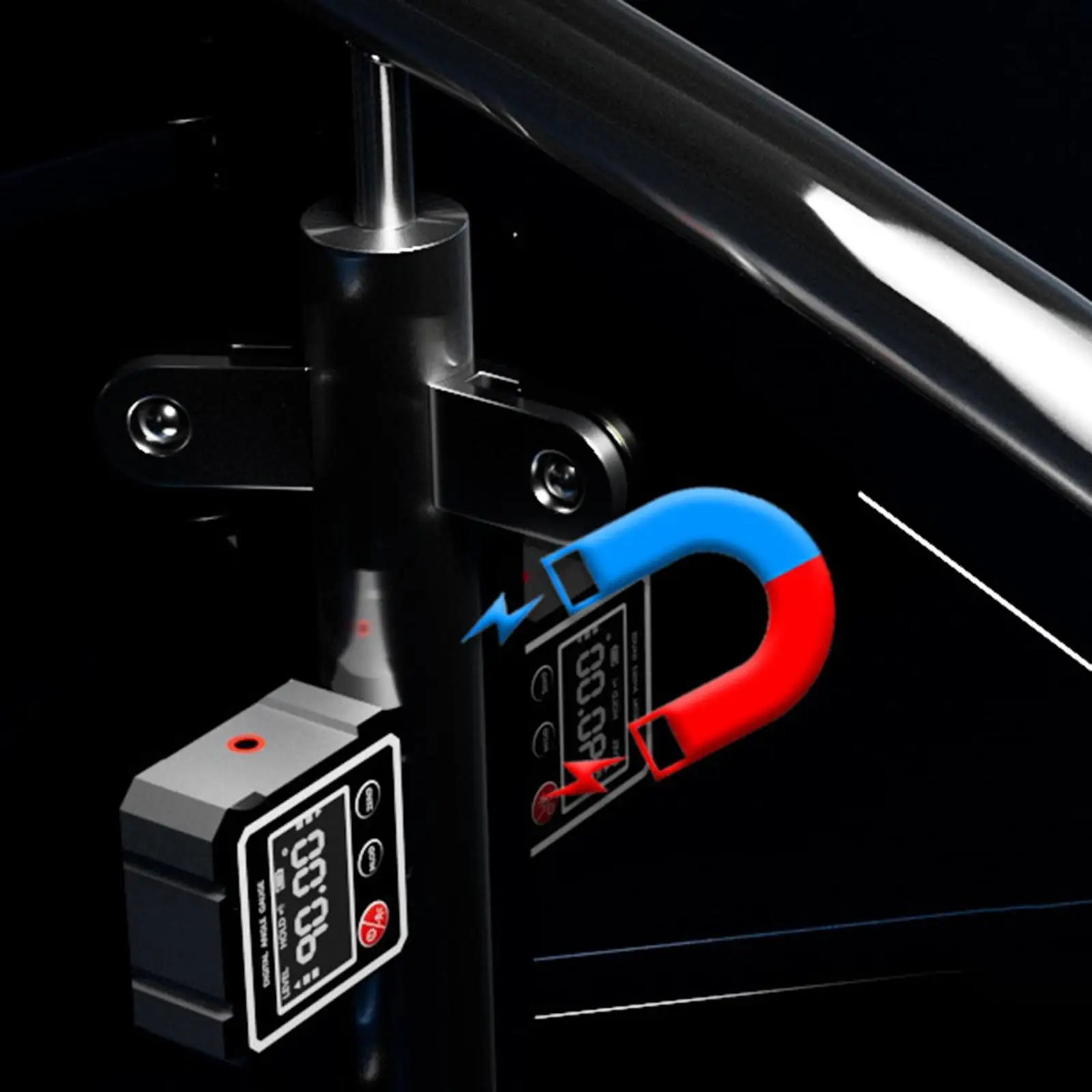 Angle Cube Level Box with Backlight Screen Magnetic Digital Inclinometer for Picture Frame Alignment