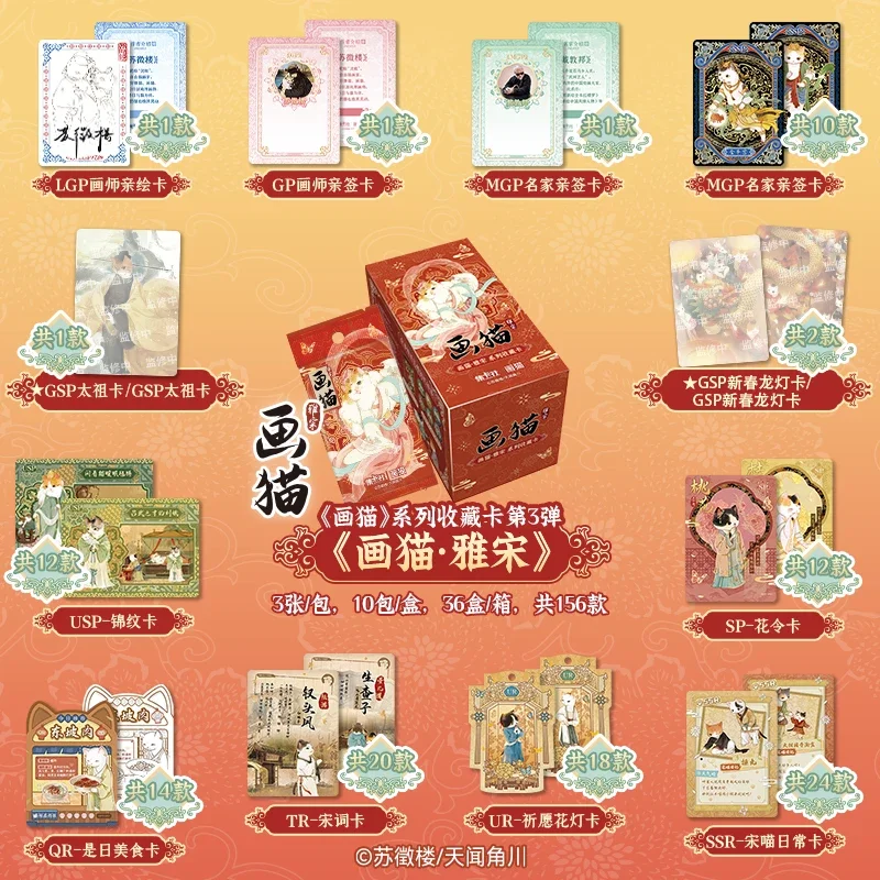 10 confezioni CARDFUN Drawing Cats Song Dynasty gioco di carte collezionabili da collezione TCG CCG carte da collezione regalo di compleanno