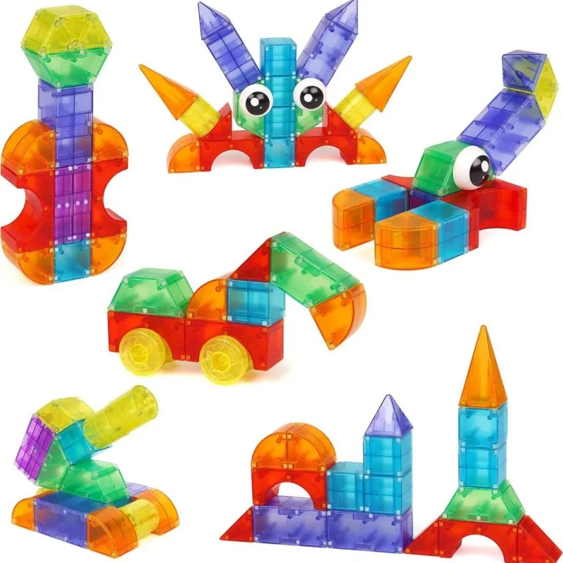 3D Big Magnetic Constructor Triangle Square Bricks Magnetic Building Blocks Designer Set Magnet Toys For Children Gift