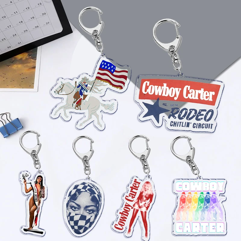 COWBOY CARTER Key Chain Keychains Ring for Accessories Bag Songs Ablum Pendant Keyring Jewelry Fans Gifts