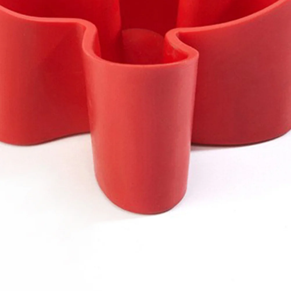

Four-Leaf Clover Shaped Plastic Storage Box Red Multifunctional Desktop Organizer Pencil Scissor Makeup Holder Remote