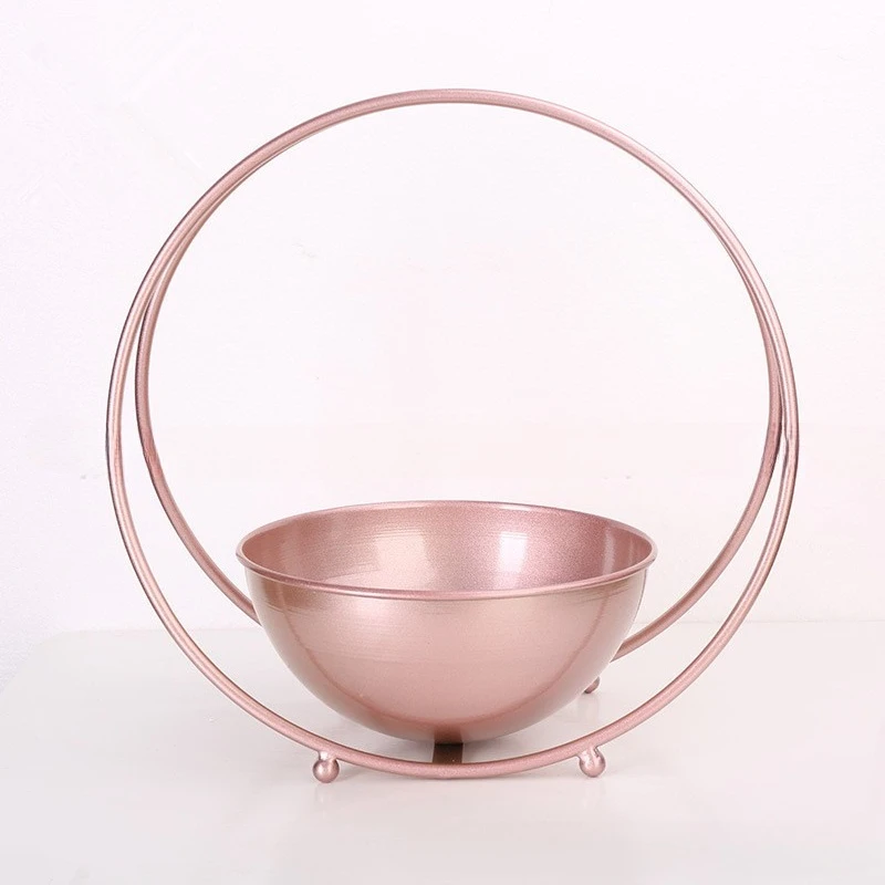 

Round bowl macaron wrought iron flower stand, tabletop succulent potted plant stand