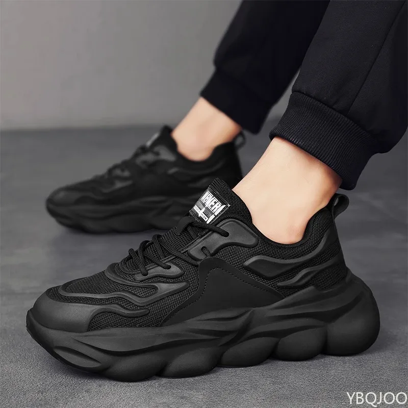 Men's breathable mesh casual sports shoes for spring summer men's running height increasing simple comfortable shoes