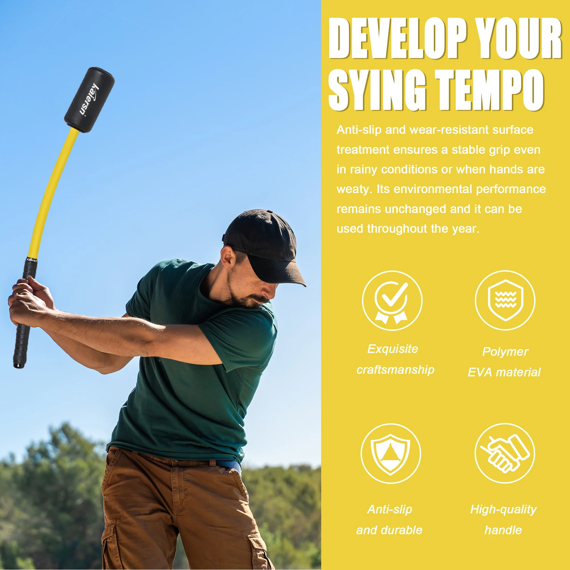 عصا تدريب أرجوحة الجولف من Kaiersn لتحسين قوة توازن الإيقاع والمرونة أدوات تدريب الجولف في الأماكن المغلقة/الخارجية