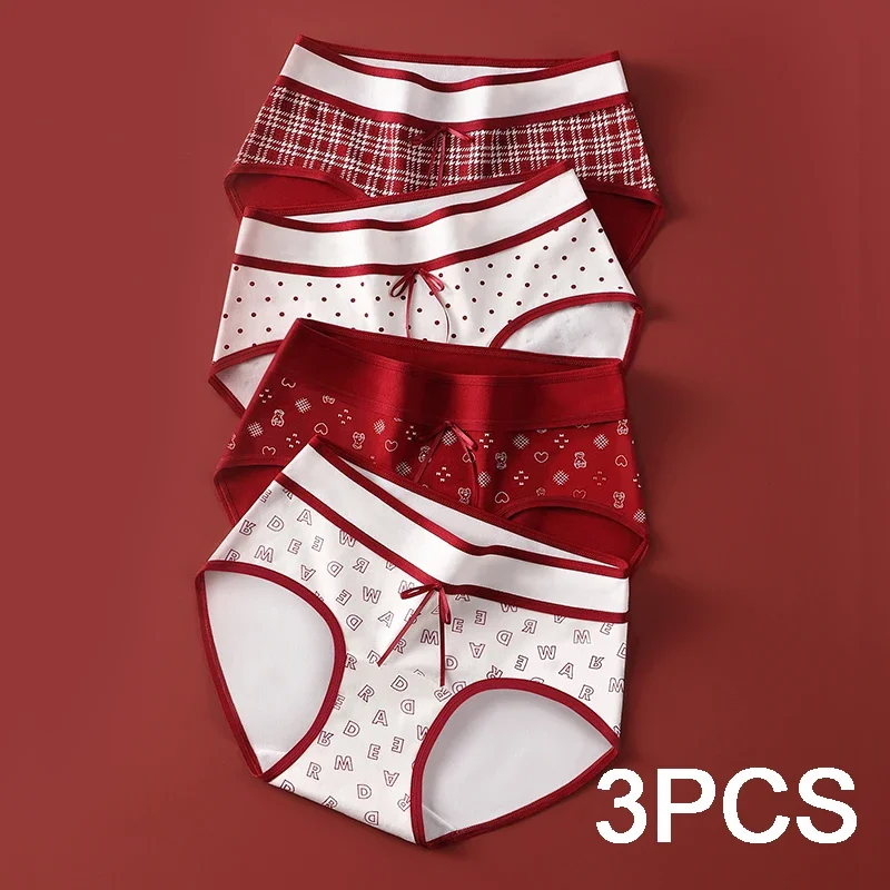Holiday Gifts Briefs Panties Women Soft Christmas Sports Women's Panties Set Pack Underwear Lady Lingerie Sexy Cotton Triangular