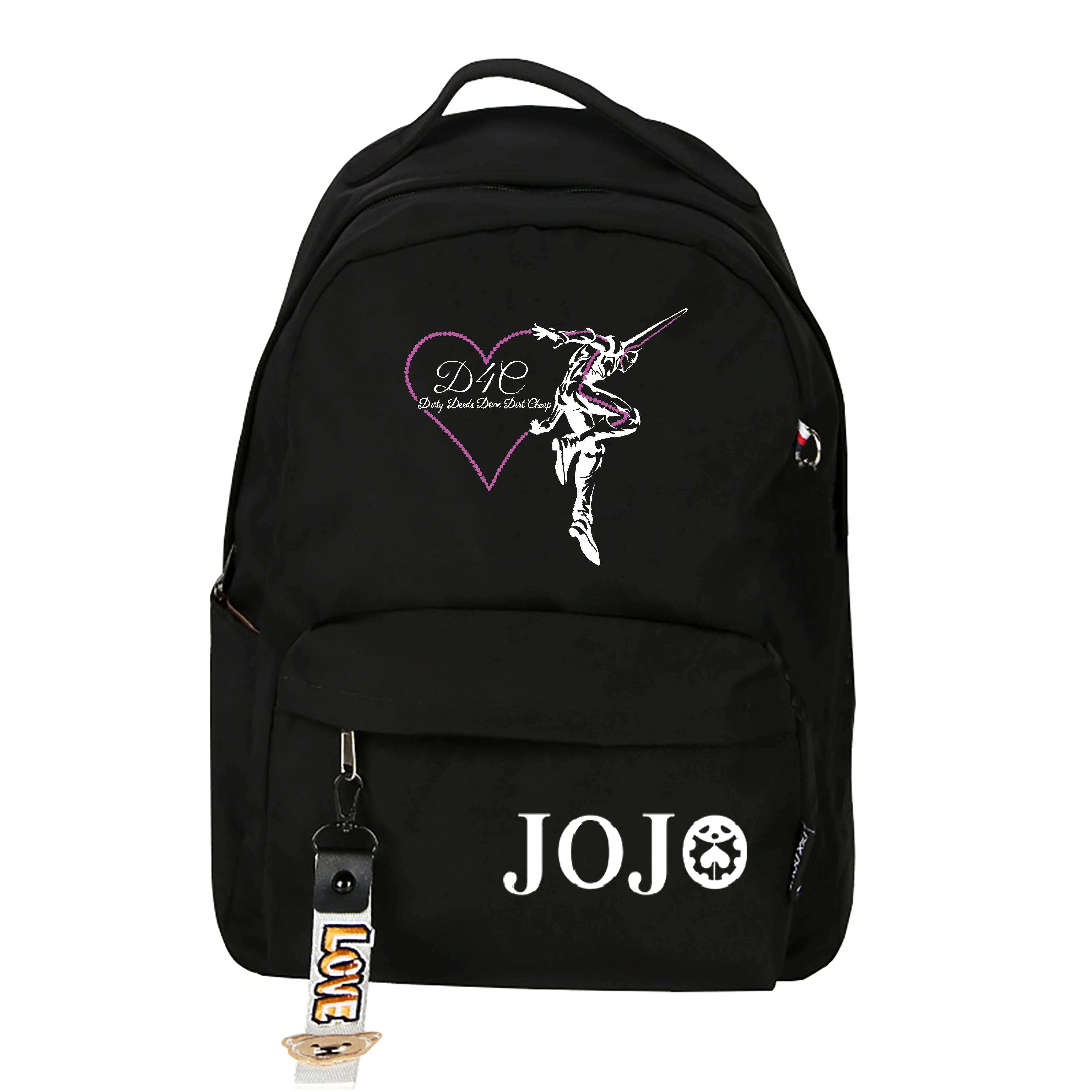 JoJo's Bizarre Adventure Kawaii Cartoon Bookbag Nylon Travel Backpack Small School Bags Women Pink Bagpack Anime Shoulder Bags