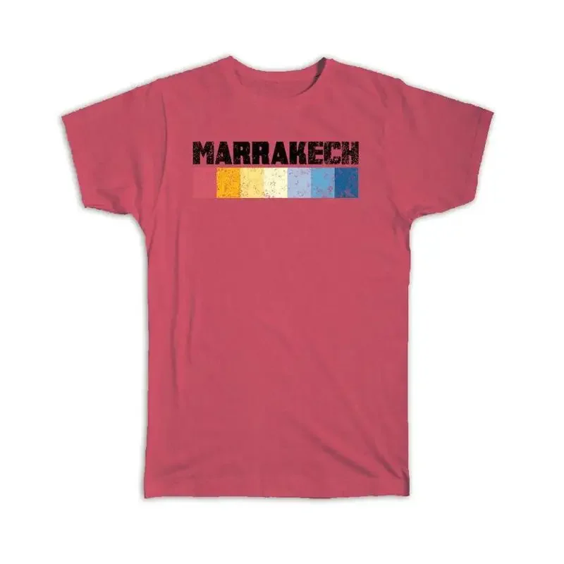 Marrakech Vintage Sign Morocco Moroccan City Retro Style Wall T shirt