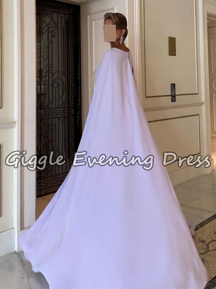 Giggle Lavendel Meerjungfrau Cape Abendkleider Elegantes einfaches Partykleid Arabisches Hochzeitsgastkleid Formelles Abendkleid Maßgeschneidert