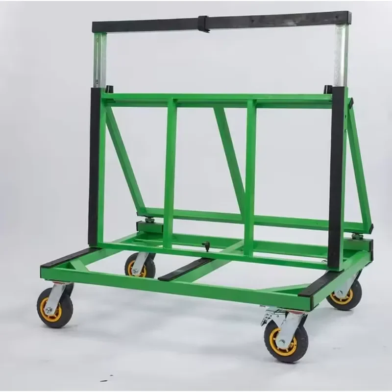 Portable Industrial Glass Transport Cart with Shock Absorbing Tires for Uneven Terrain OEM Supply