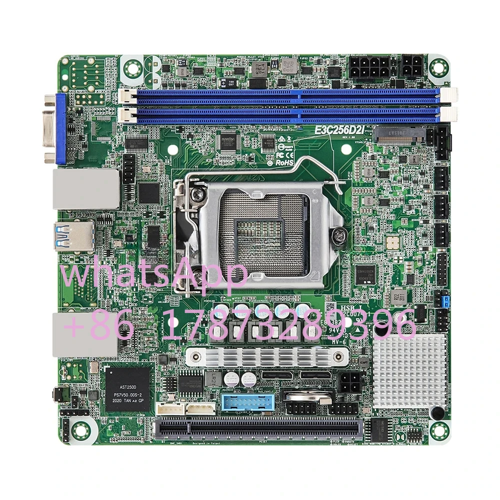 E3C256D2I For Asrock MiniNAS Server Motherboard Support Intel E-2300 and 10th Gen