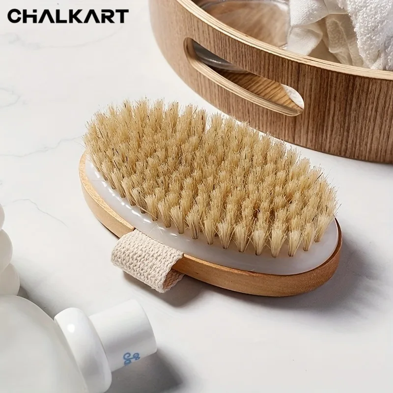 

Щетка для тела из натуральной щетины для влажного и сухого использования — отшелушивающий скраб, детокс, лимфатический массаж, улучшение кровообращения