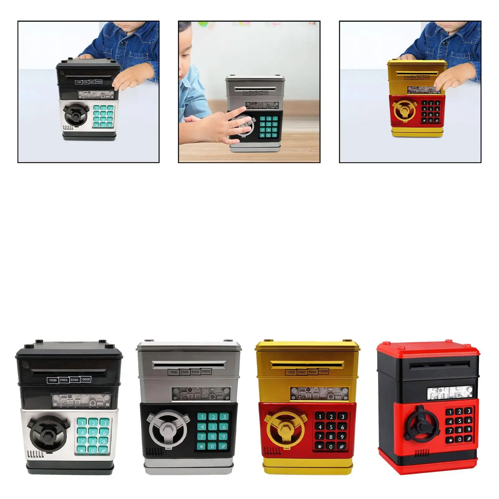 Tirelire ATM pour enfants, défilement d'argent automatique, jouet de développement précoce, conteneur d'argent, boîte d'économie d'argent pour enfants de 3 ans et plus, cadeaux