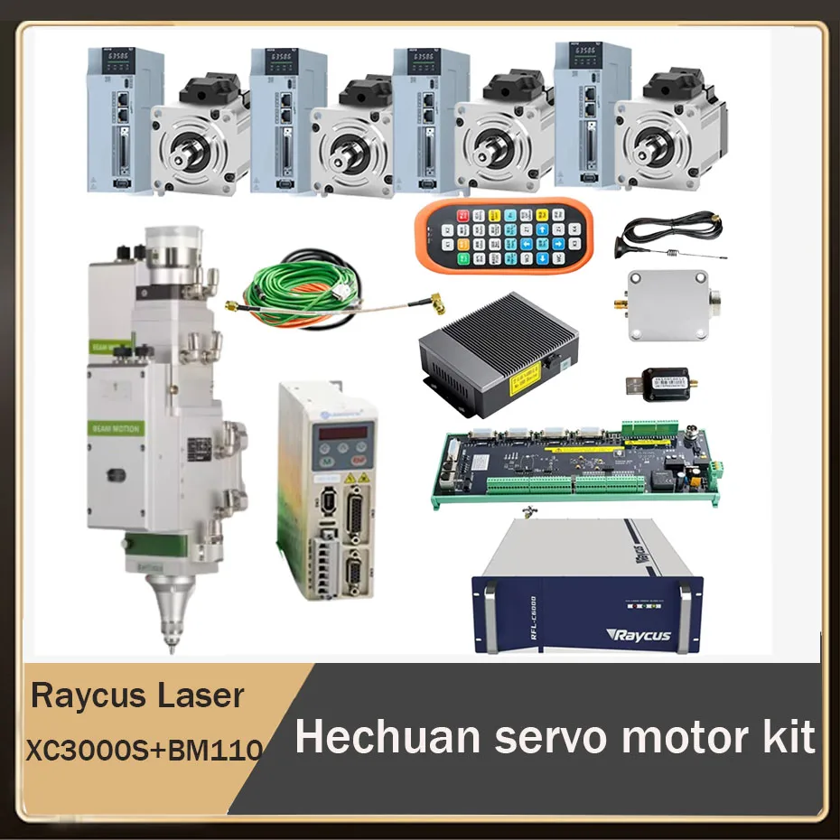 Raycus laser kit RFL-C020/RFL-C025/RFL-C3000S, XC3000S, RFL-C6000S BM110, Hechuan servo driver 750W, and 400W with brake