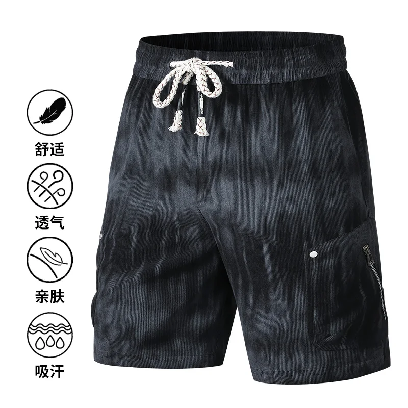 

Модные винтажные свободные шорты-карго для мужчин, короткие брюки с несколькими карманами и завязками, повседневная уличная одежда, бермуды masculina Q819