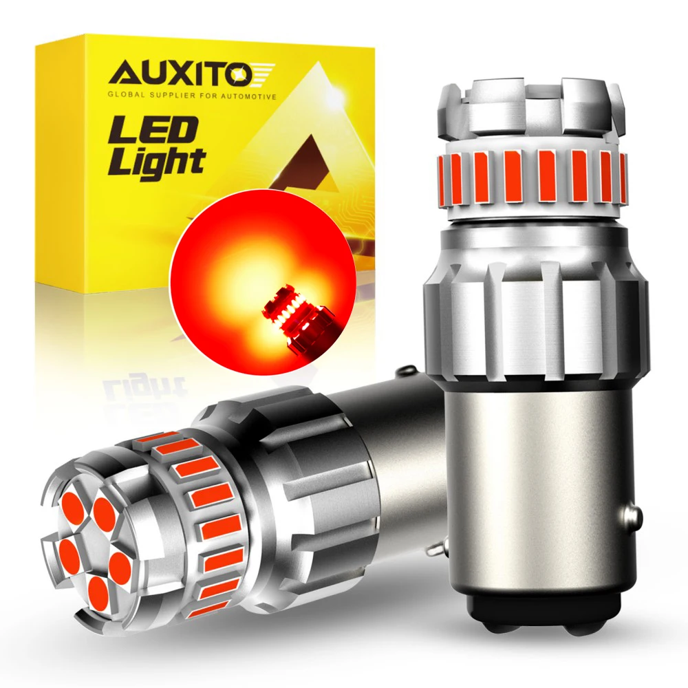 AUXITO 2Pcs 1157 LED Red White Amber P21/5W BAY15D LED Bulb Canbus Lamp Car Driving DRL Parking Position Brake Tail Lights 12V