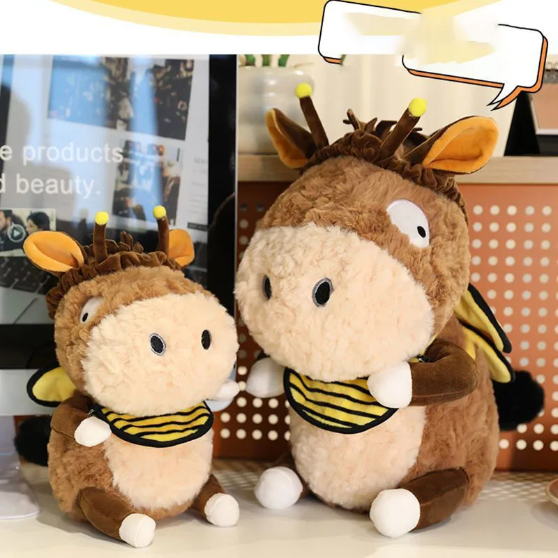 Cute Donkey Bee Plush Toy Funny Donkey Dressed As Bee Stuffed Animal Doll Soft Fluffy Donkey Bee Plushie For Kids Birthday Gift