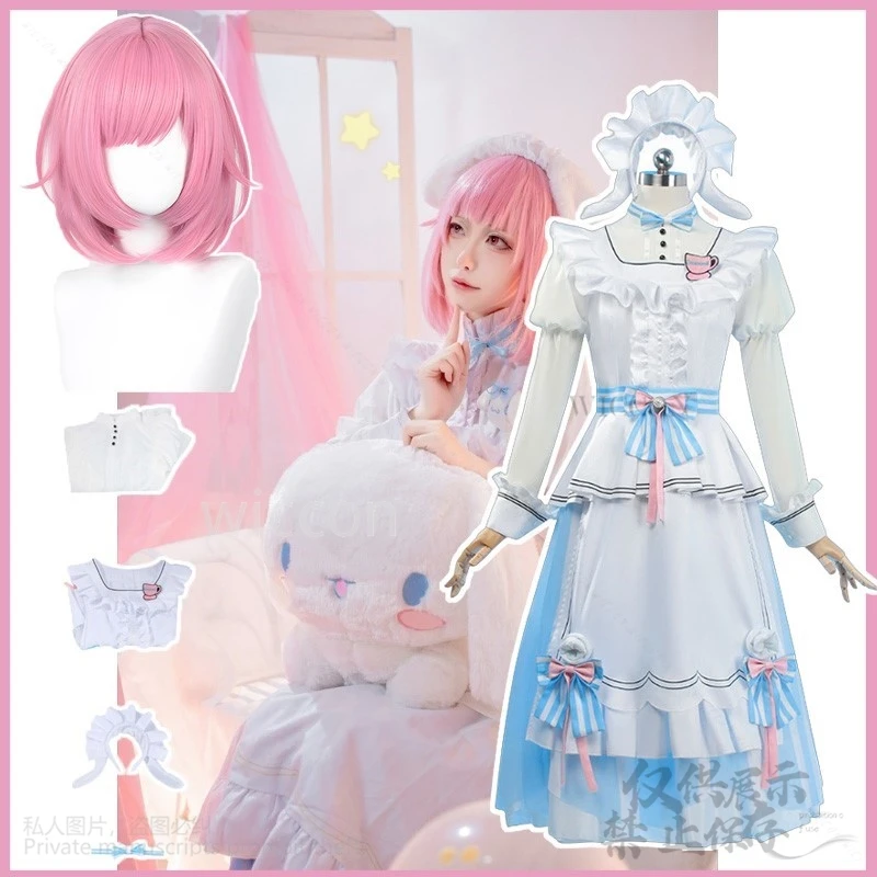 Emu Otori Anime Game Project Sekai Cosplay Costume pour femme, belle robe Lolita Kawaii, perruque rose, tenue d'Halloween et de Noël pour fille