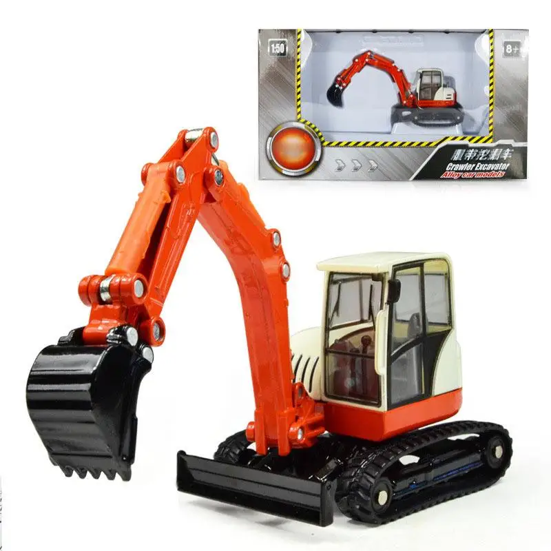 1:50 Alloy Excavator Toy 360 Degree Rotatable Multi-joint Movement Construction Engineering Vehicle Toy For Child Gifts