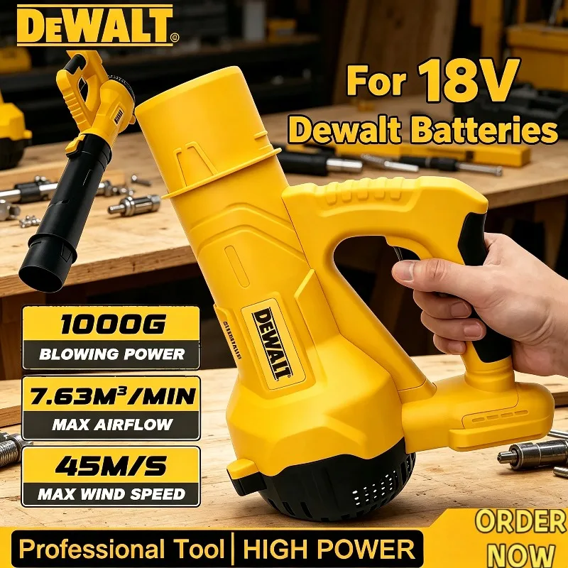 

Аккумуляторная электрическая воздуходувка Dewalt 18В, мощный инструмент с удлиненной трубкой для сада и двора, для уборки листьев и снега
