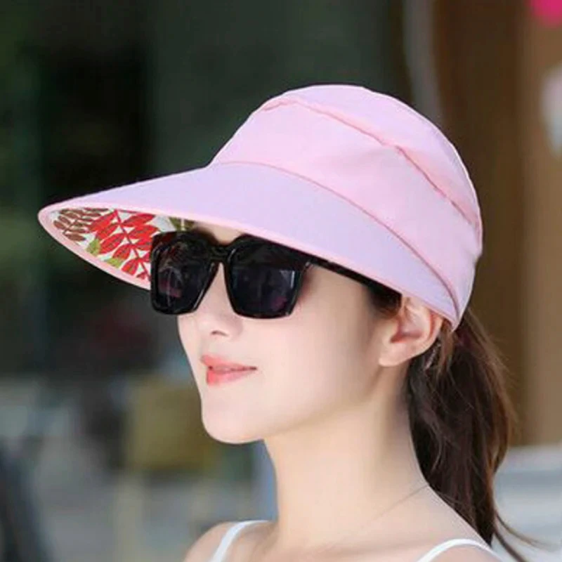 Summer Sun Protection Folding Sun Hat For Women Wide Brim Cap Ladies Beach Visor Hat Girl Holiday UV Protection Sun Hat image 6