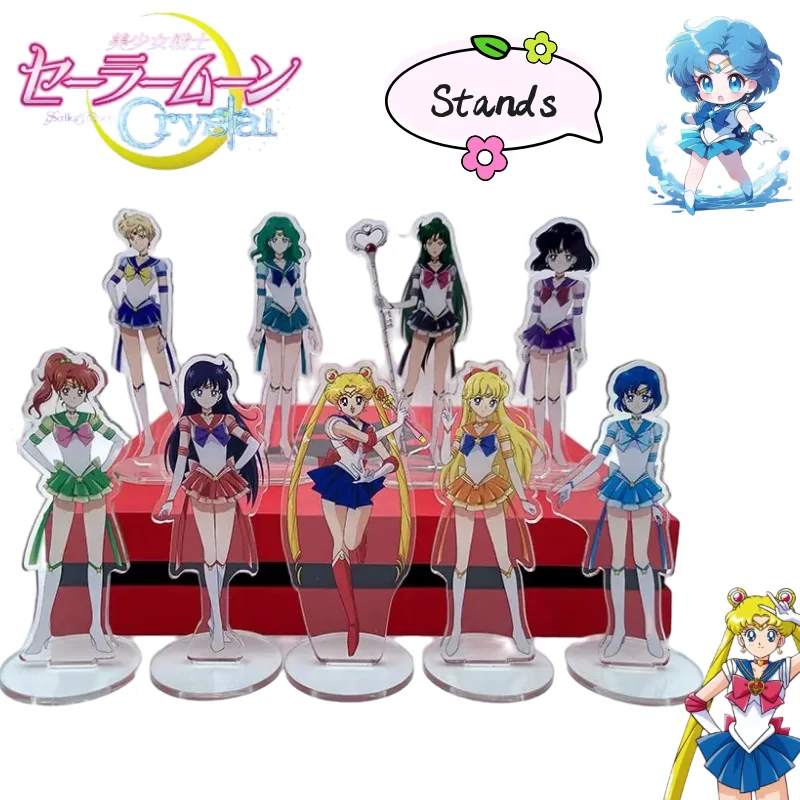 

Sailor Moon Tsukino Usagi Aino Minako Mizuno Ami Cute Kawaii Anime Peripheral Cartoon Stand Creative Personality Ornament Gift