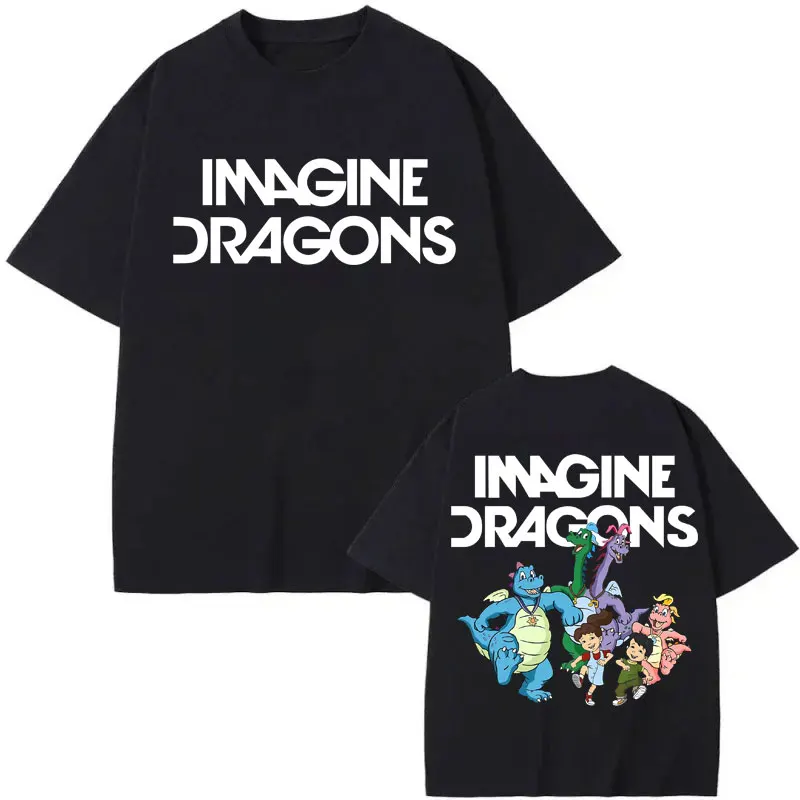 

Rock Band Imagine Dragons Cartoon T Shirt Loom World Tour 2025 Graphic T Shirts Men Women Hip Hop Fashion Short Sleeve T-shirt