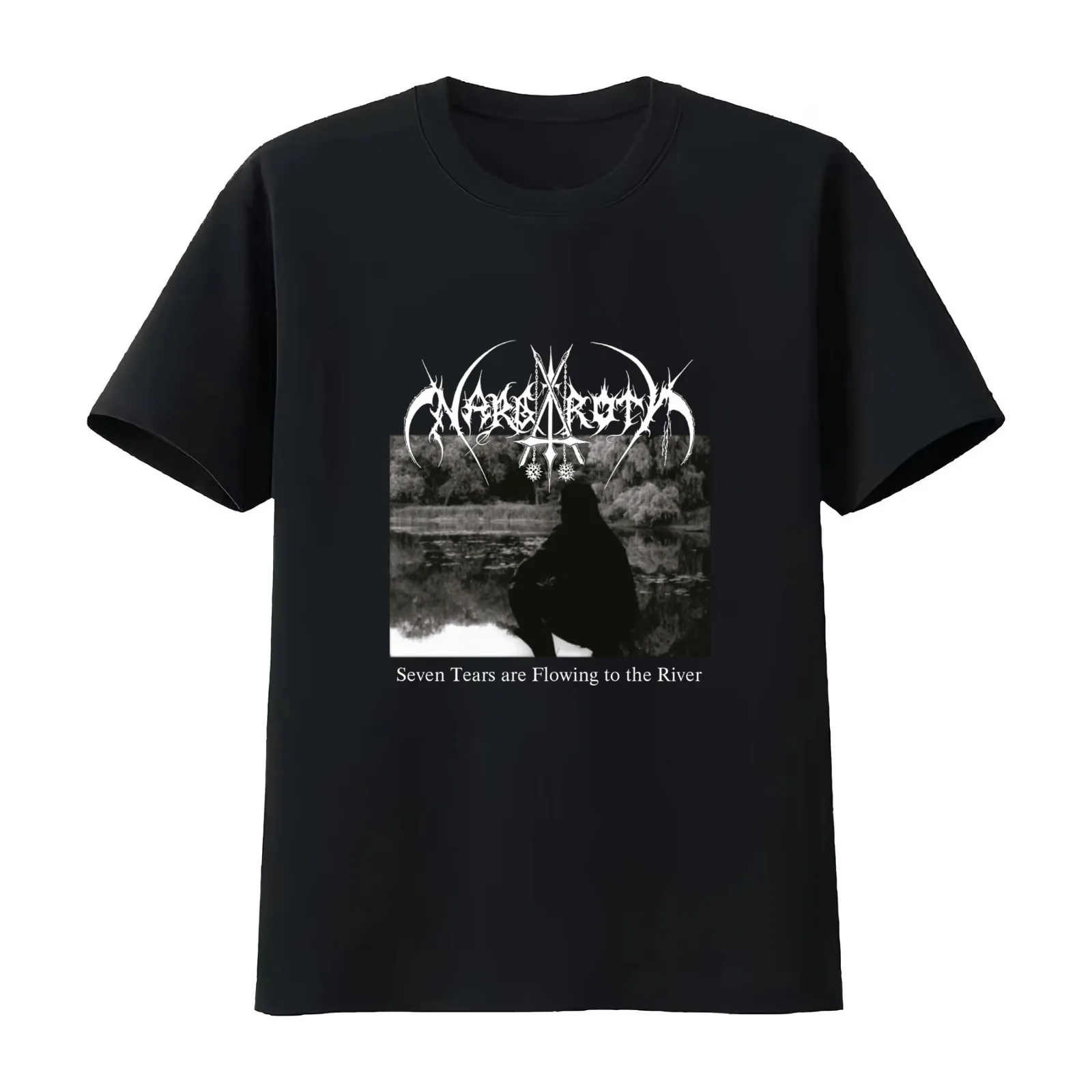 Nargaroth Seven Tears Are Flowing to the river Black Metal T-Shirt Summer Casual Cotton Tee Oversized Streetwear Tops