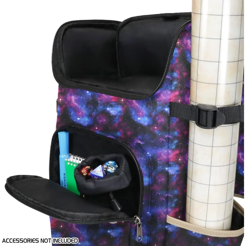 حقيبة ظهر RPG أنيقة للزنزانات والتنينات - حقيبة سفر مع مساحة لـ 4 كتب وموثق، مثالية لعشاق DnD