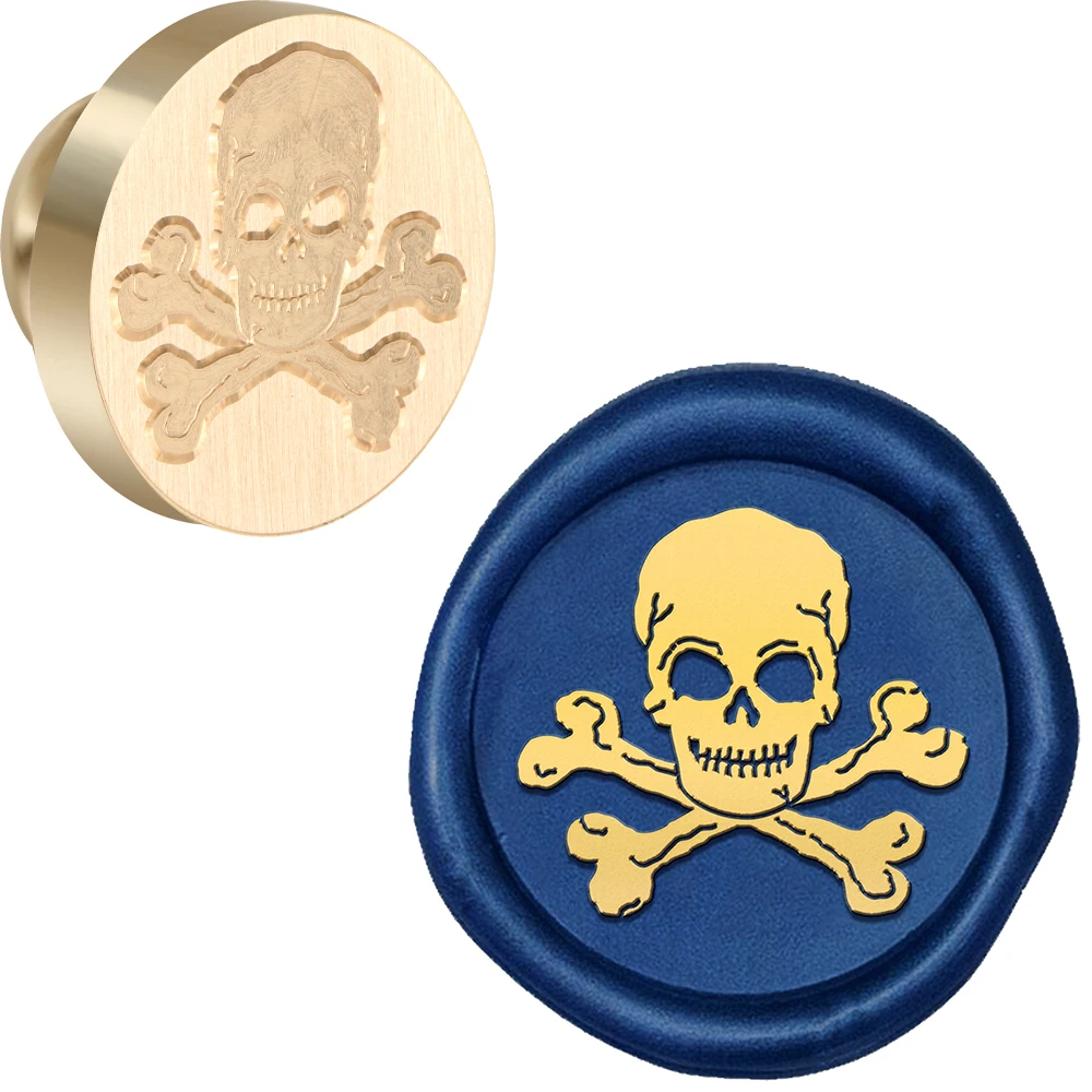 Halloween Skull Wax Seal Stamp Head Replacement Vintage Sealing Wax Stamp Heads Only No Handle for Letter Envelopes Cards