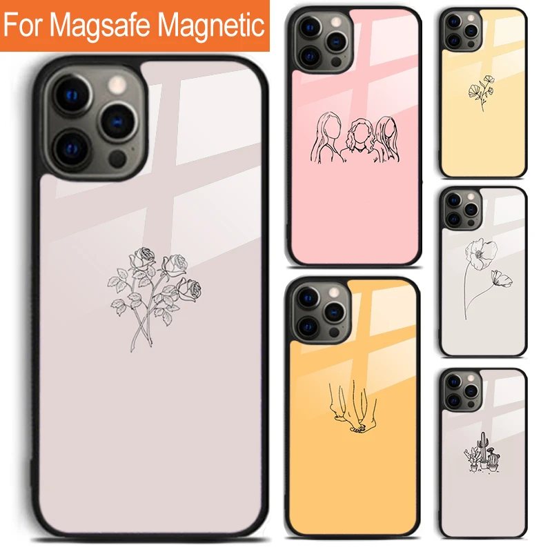 

Элегантный чехол для телефона в стиле минимализм для iPhone 17 Air 16 15 14 12 Pro Max Plus с поддержкой MagSafe и беспроводной зарядки
