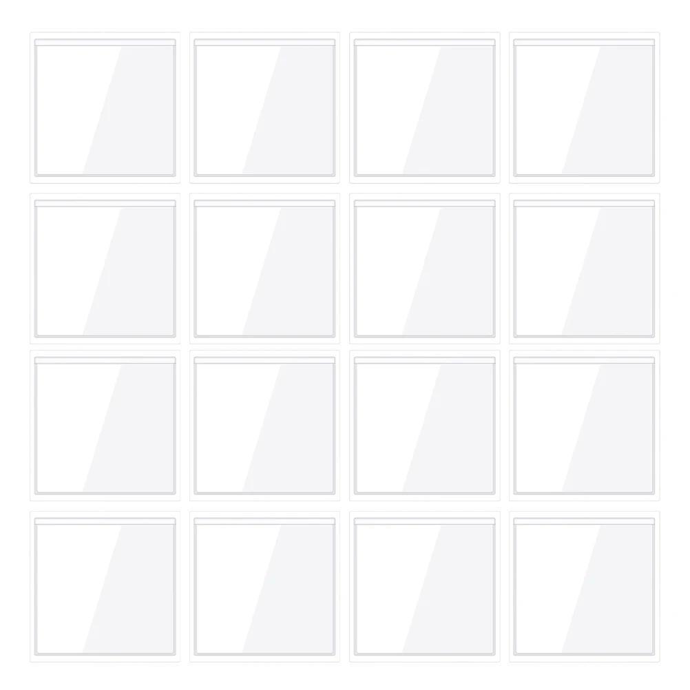 

20pcs Clear PVC Adhesive Pockets 9x9cm Sticker Card Sleeves Business Label Holders for File Organization Storage