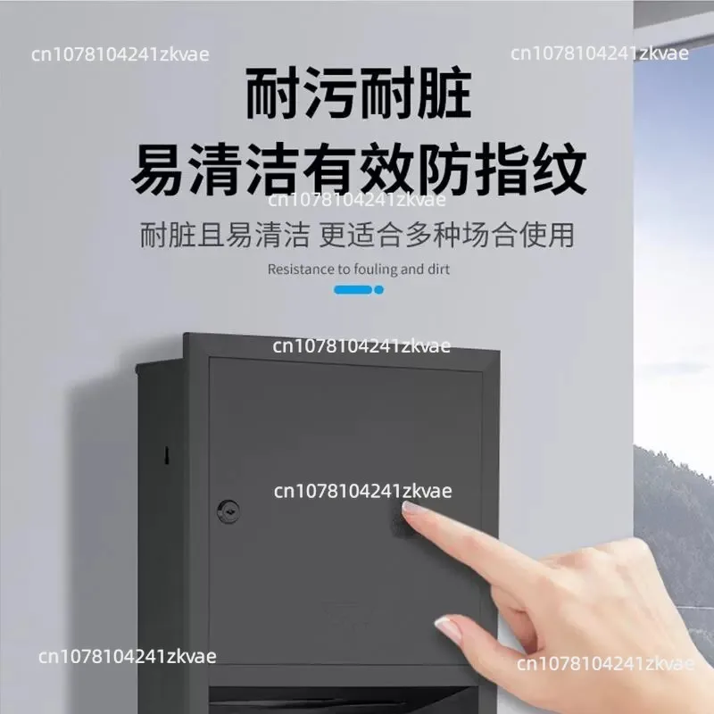 Wall-mounted Stainless Steel Three-in-One Paper Towel Dispenser with Waste Bin