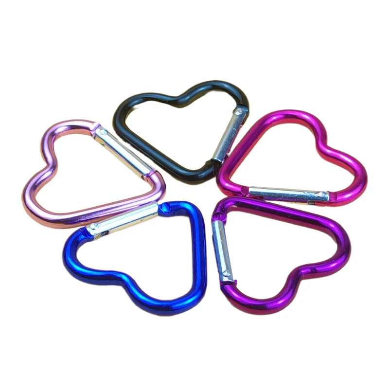 Carabiner Clips Heart-shaped Carabiner Hooks Compact Quick Link Snap Hook Clips Strong Load-bearing Key Holders Camping