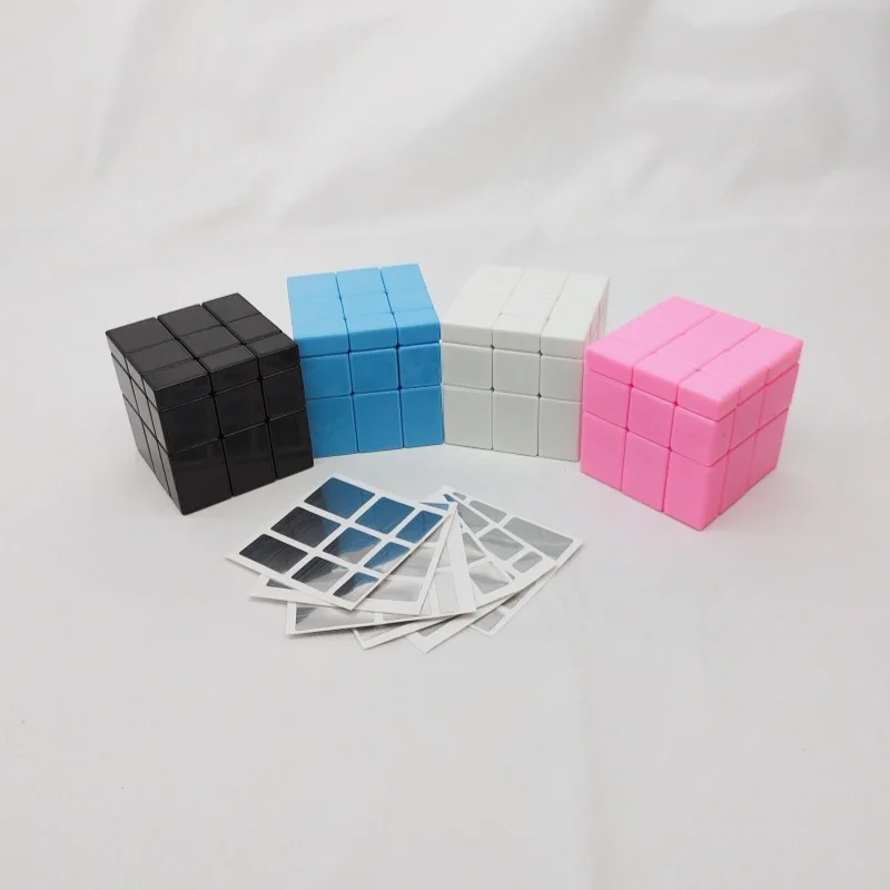 [知恵] 3x3 マジックキューブパズル スムーズな不規則な形のミラー 3x3x3 キューブベースステッカー DIY 子供の教育玩具ギフト