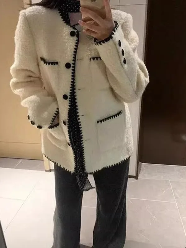 

Повседневная верхняя одежда свободного покроя круглого цвета Ne белого цвета для женщин, осень-зима, Новое поступление, универсальный топ высокого класса