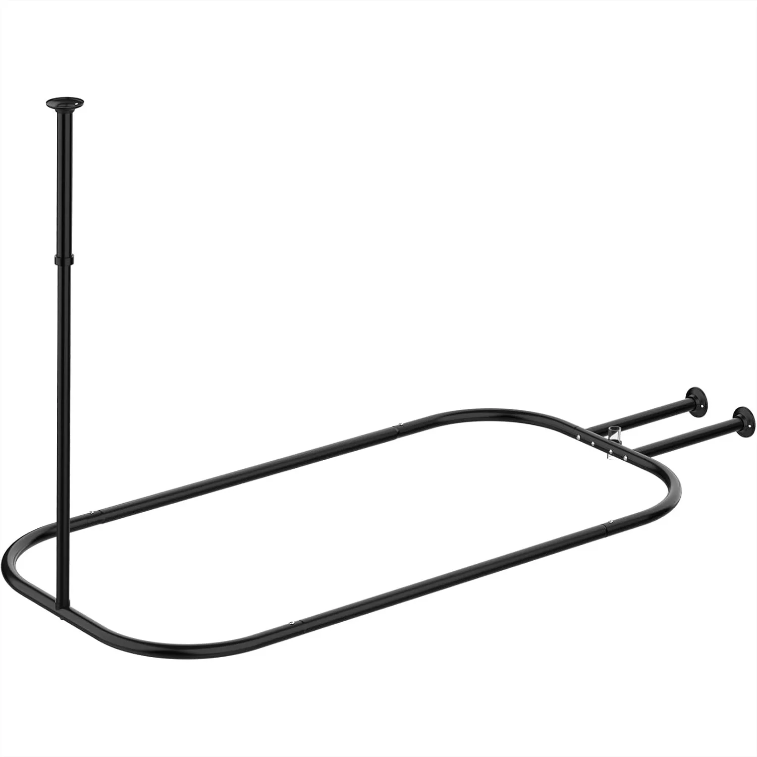 

Square Shower Curtain Rod 58.3"x24" Heavy Duty No Rust for Clawfoot Tub Free Standing Black