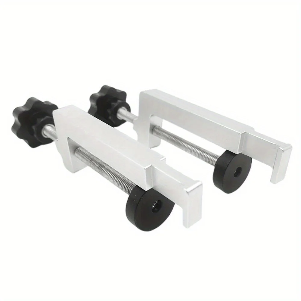 2Pcs Table Clamp Universal Fence / T-Slot / Table Saw Guide Rail Clamps - Aluminum Fixed Clamp for Workbench Woodworking Tools