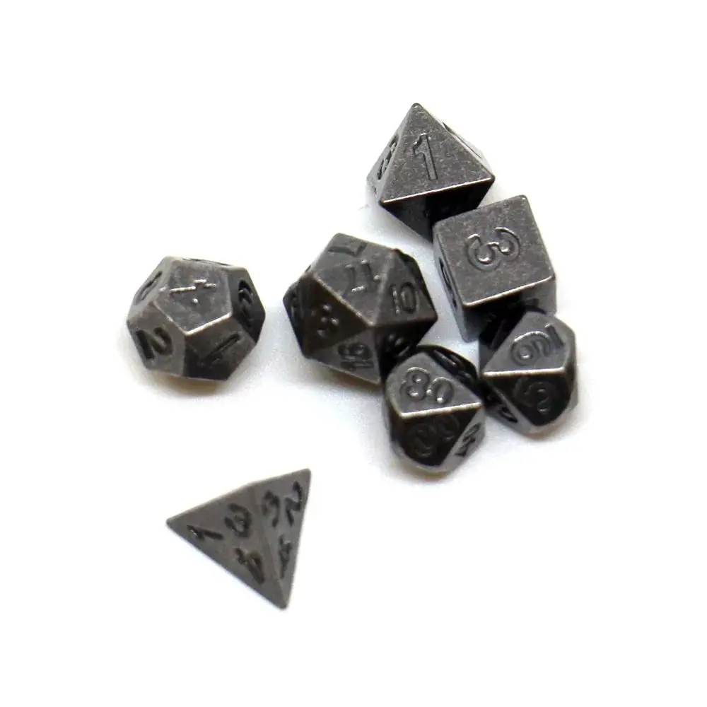 7pcs PCS/Set Metal Mini Archaized Board Game Dice Set Polyhedral Table Game Dice Role-Playing RPG Dice Set Table Games Dice