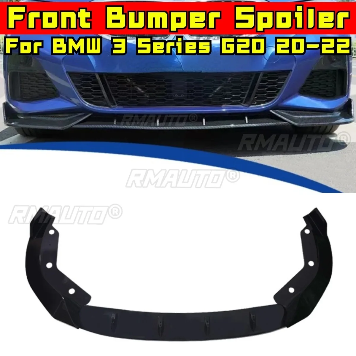 

3PCS Car Front Bumper Spoiler Lip Diffuser Modification Part For BMW 3 Series G20 2020-2022 Bumper Guard Protector Accessories