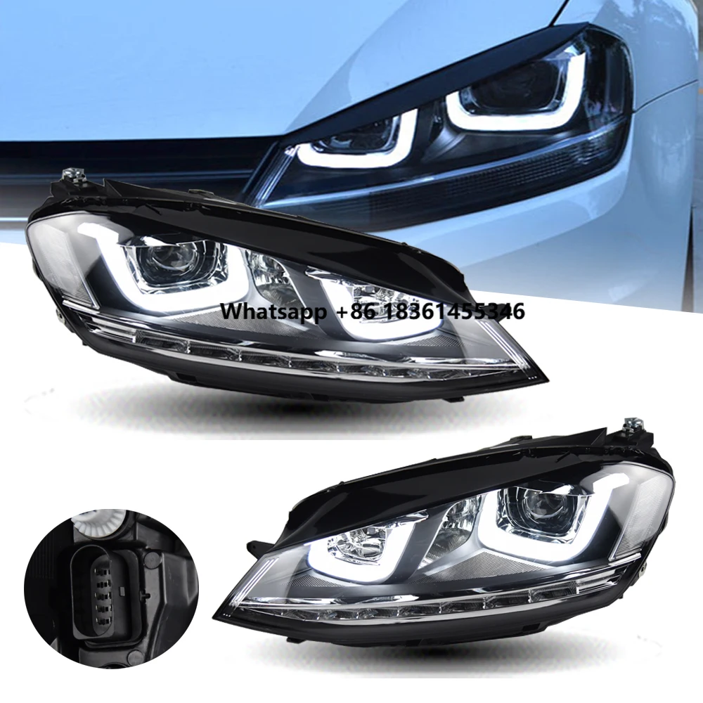 

Headlight For 7 LED Headlights 2013-2017 Head Lamp Car Styling DRL Signal Projector Lens Auto Accessories Front Lights