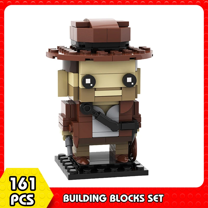 MOC Brickheadz Indianaed Jonesed Bricks Adventure Movie Figure Block Hunter Game Doll Building Blocks Education Toys Xmas Gift